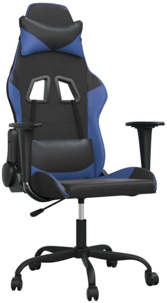 vidaXL Gaming-Stuhl mit Massagefunktion Schwarz und Blau Kunstleder 345399 Bild 1