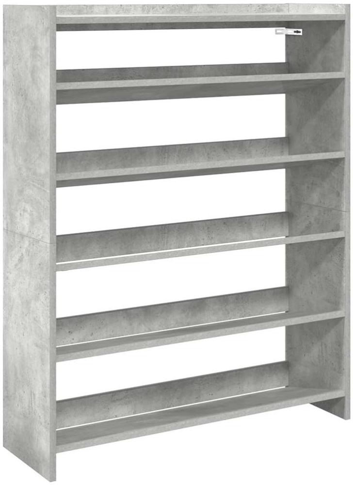 vidaXL Schuhregal Betongrau 80x25x100 cm Holzwerkstoff 859899 Bild 1