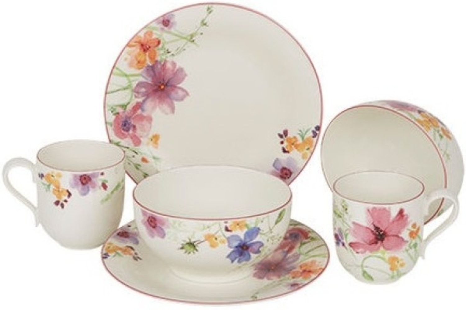 Villeroy & Boch Mariefleur Basic Frühstücks-Set für 2 Personen / 6 Teile Bild 1