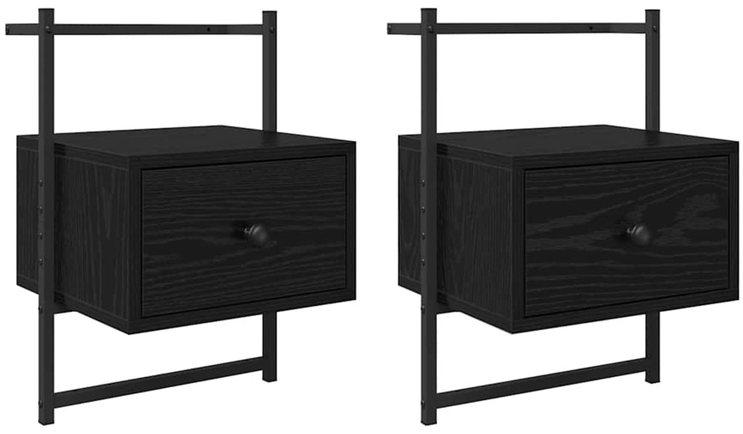 vidaXL Nachttisch 2 pcs Schwarz Eichen-Optik 35 x 30 x 51 cm 882168 Bild 1