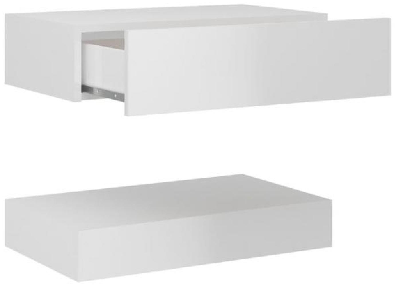 TV-Schrank mit LED-Leuchten Hochglanz-Weiß 60x35 cm Bild 1