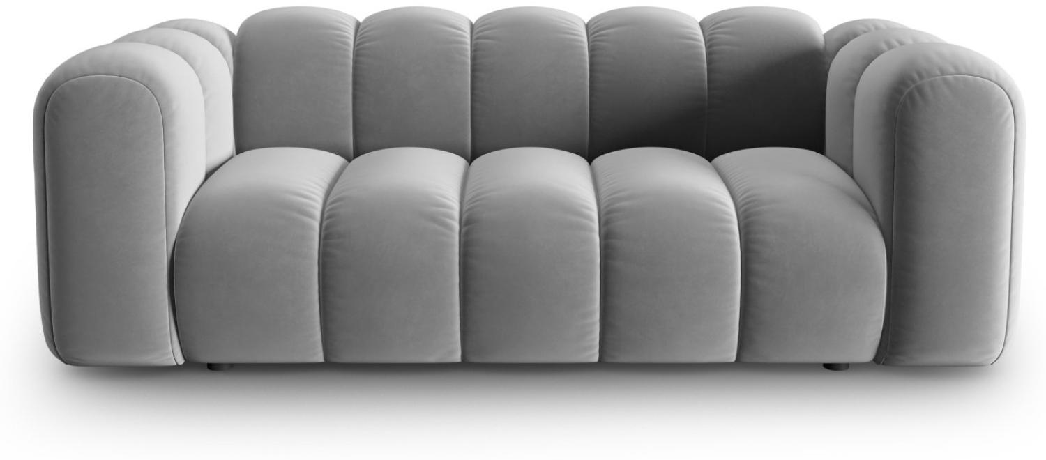 Micadoni Sofa Lupine 2-Sitzer Samtstoff Grau Bild 1