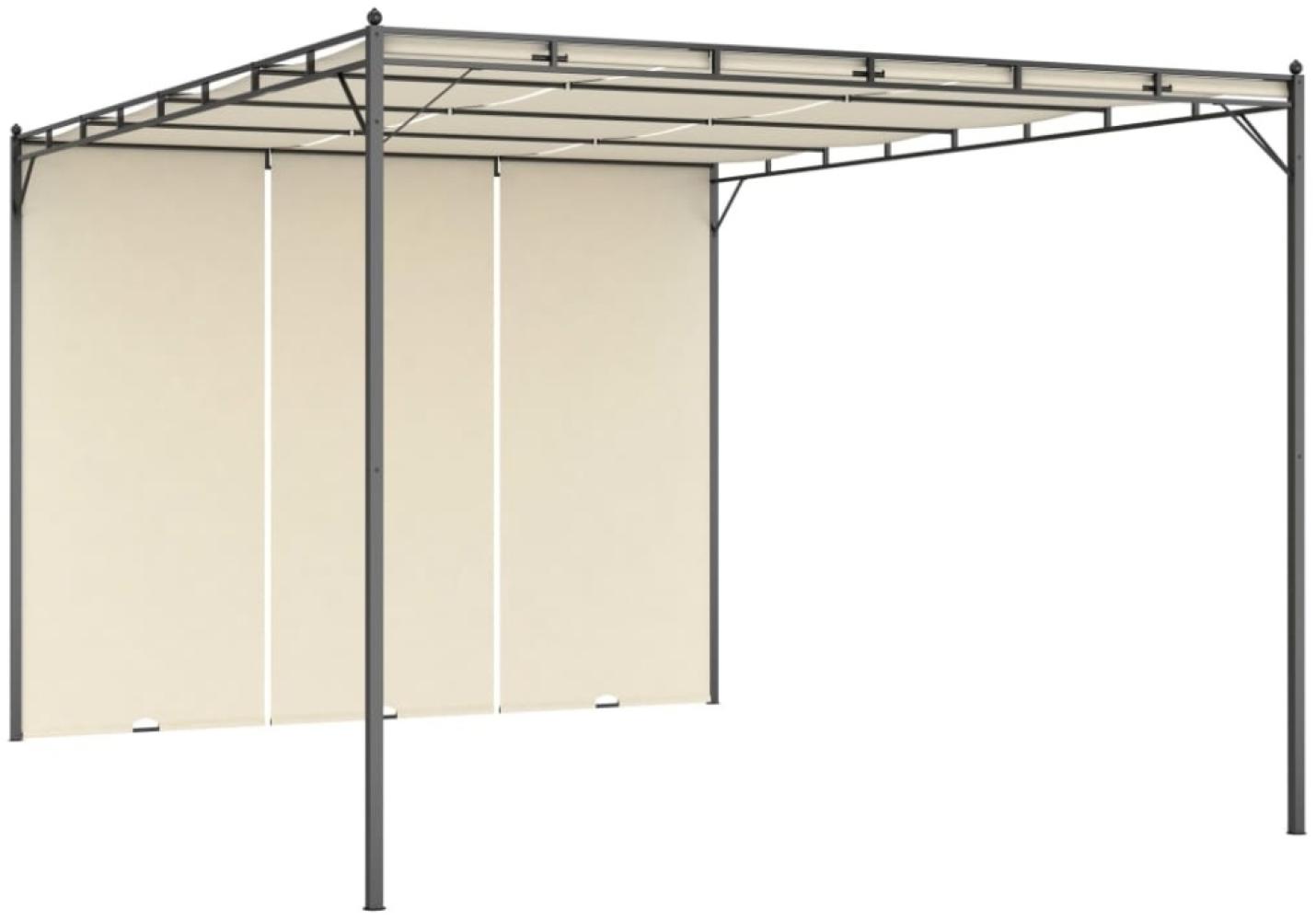 vidaXL Gartenpavillon mit Seitenvorhang 4x3x2,25 m Creme 47994 Bild 1