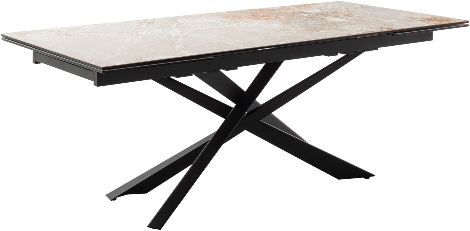 Esstisch Triest / Tesero, Grau, Schwarz, 200 x 76 x 95 cm Bild 1