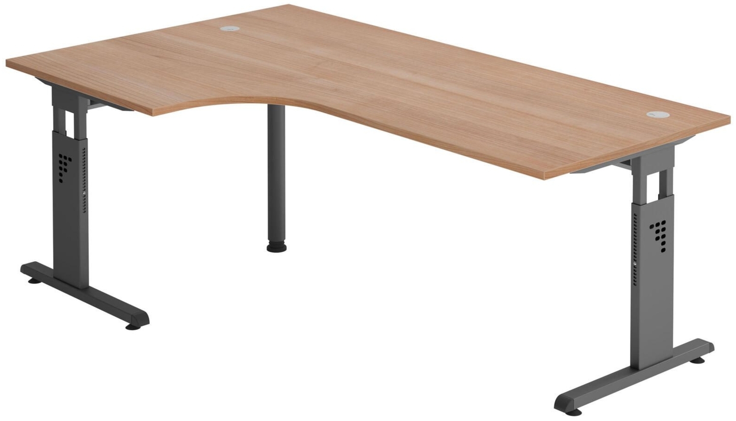 HAMMERBACHER VOS82/N/G höhenverstellbarer Schreibtisch 65 - 85 cm nussbaum Bild 1