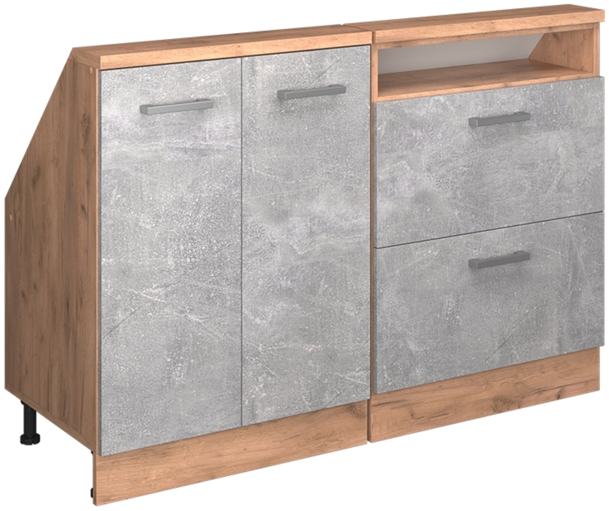Küchenschrank für Dachschrägen R-Line Beton 120 cm 2er Set Vicco Bild 1