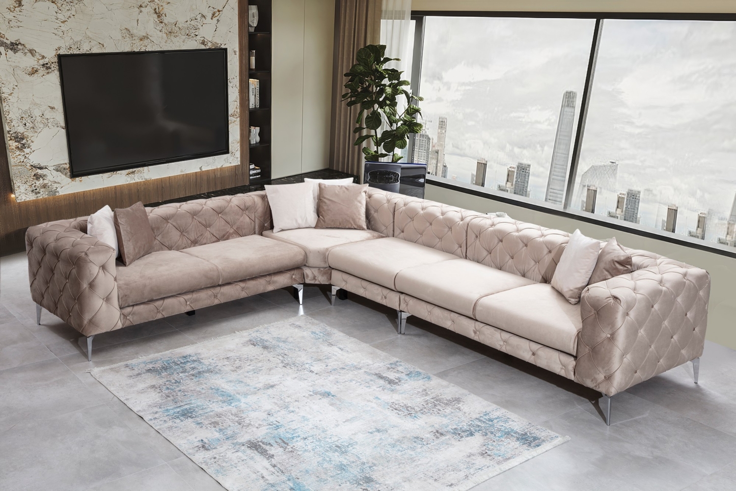 Ecksofa, 'Como', 73 x 270 x 350, Beige Bild 1