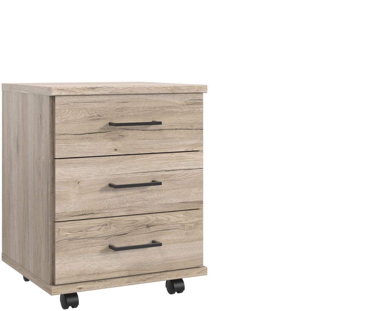 Rollcontainer >HOME DESK< in San Remo Eiche Nachbildung - 46x58x40cm (BxHxT) Bild 1