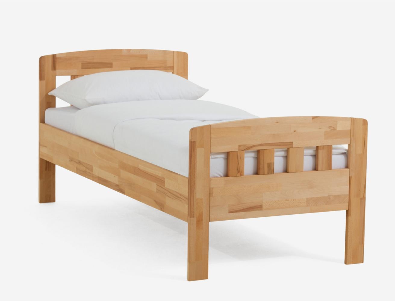 Dico Massivholz Einzelbett Komfortbett Seniorenbett 420.00, Kernbuche geölt, Größe 90x200 cm Bild 1