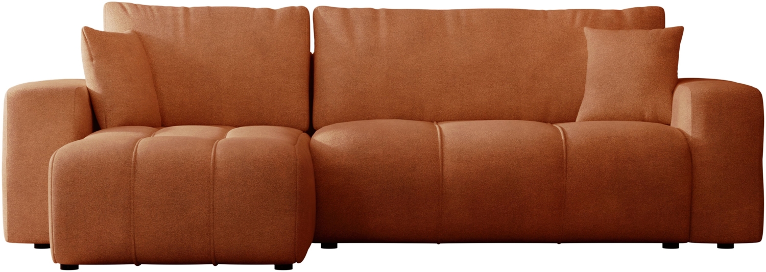 Mirjan24 'Furyn' Ecksofa mit Bettkasten und Schlaffunktion, L-Form, orange, 244 x 145 x 82 cm Bild 1