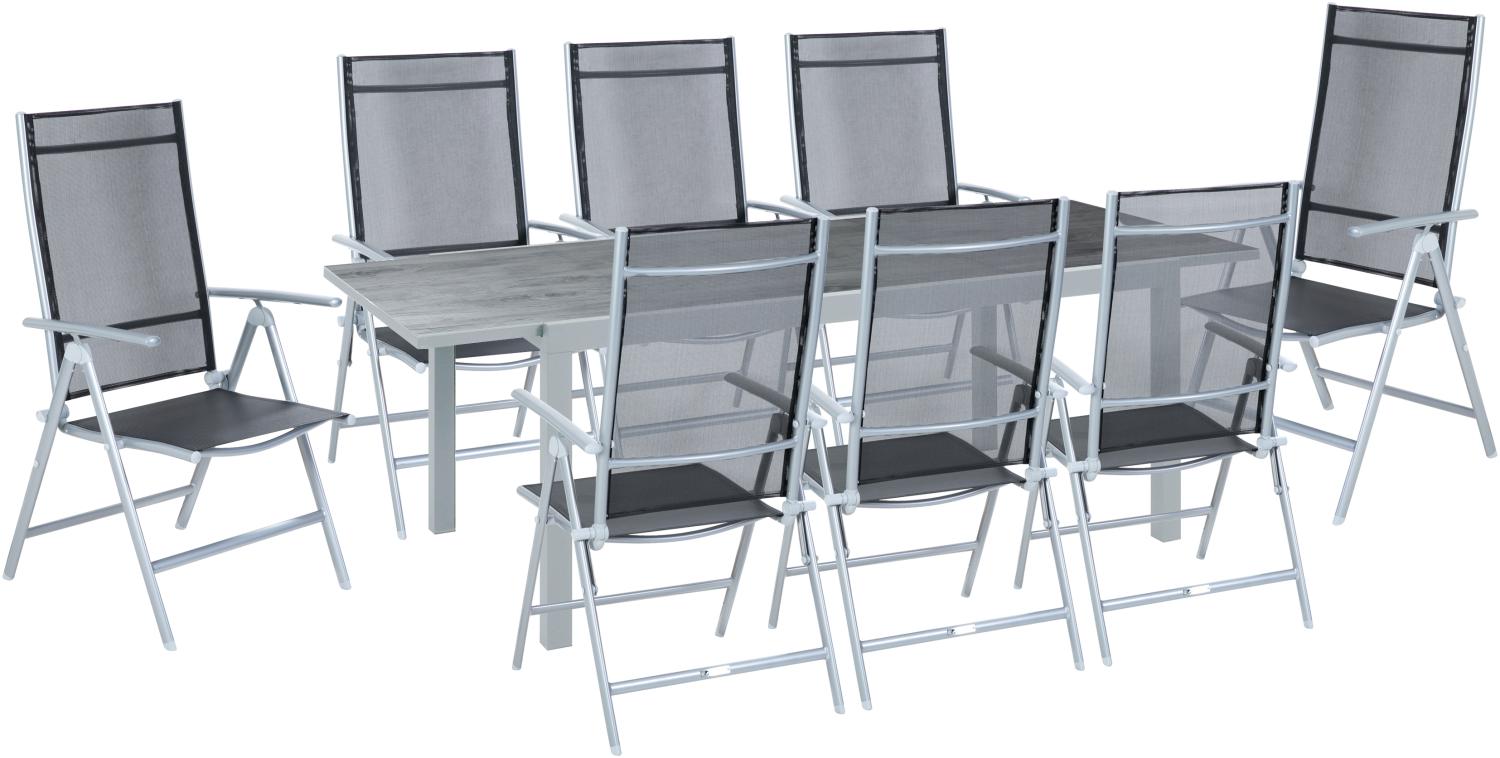 greemotion Lounge-Set Monza, 9 Teilig, Aluminium Lounge-Set mit Ausziehtisch Bild 1