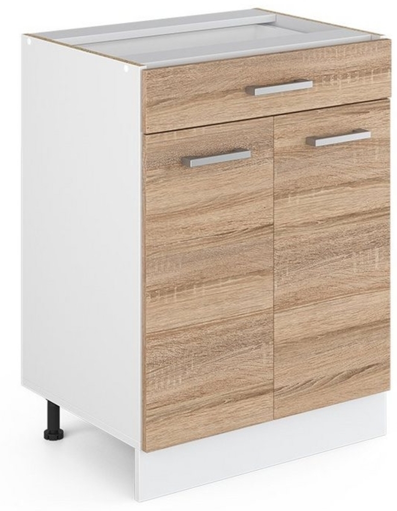 Vicco Küchenschrank R-Line Hängeschrank Unterschrank Küchenzeile Küchenunterschrank Arbeitsplatte, Möbel verfügbar in anthrazit und weiß (Sonoma ohne Arbeitsplatte, Schubunterschrank 60 cm) Bild 1