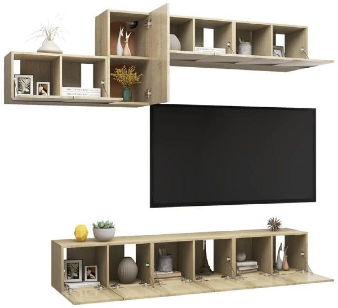 vidaXL 7-tlg. TV-Schrank-Set Sonoma-Eiche Spanplatte [3079044] Bild 1