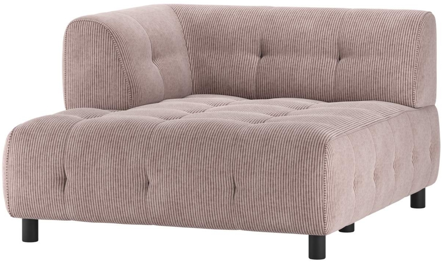 Modulsofa Louis Chaiselongue aus Rippstoff Links, Rosa Bild 1