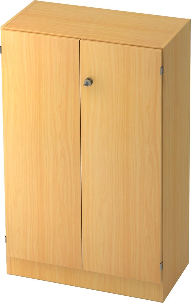 bümö office Aktenschrank abschließbar, Büroschrank klein aus FSC-Holz, 80cm breit in Buche - abschließbarer Schrank, Büroschrank abschließbar, Büro Möbel Schrank System, 6550-6-6-SG Bild 1