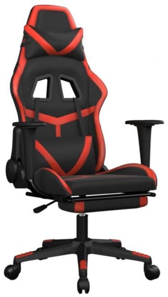 vidaXL Gaming-Stuhl mit Massage & Fußstütze Schwarz & Rot Kunstleder 345435 Bild 1