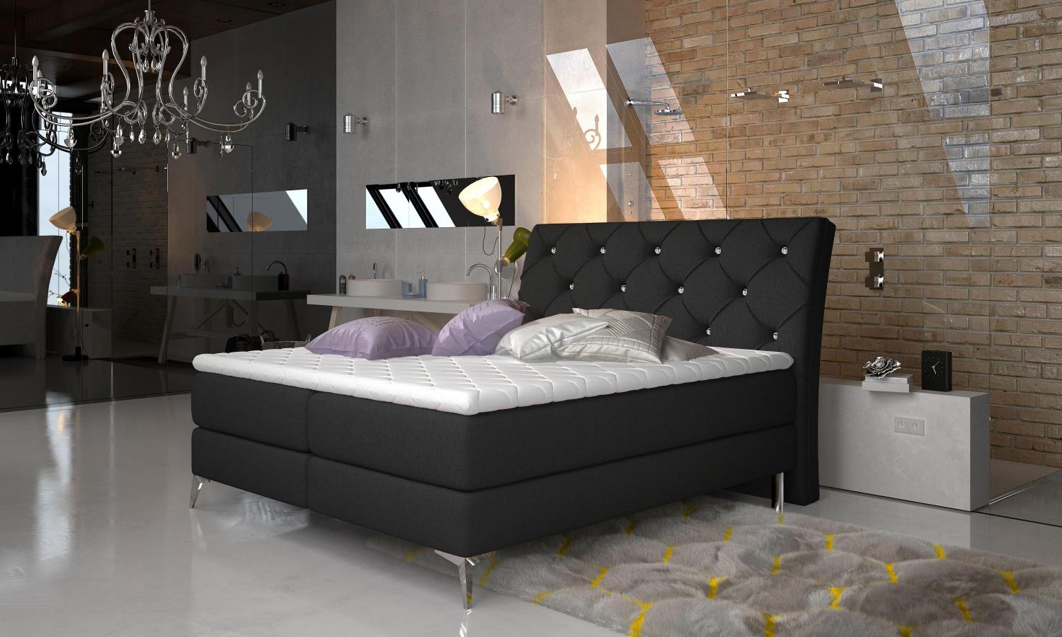 Wohnideebilder Adel 140X200 Schwarz Boxspringbett Ad_05_1.4 Bild 1