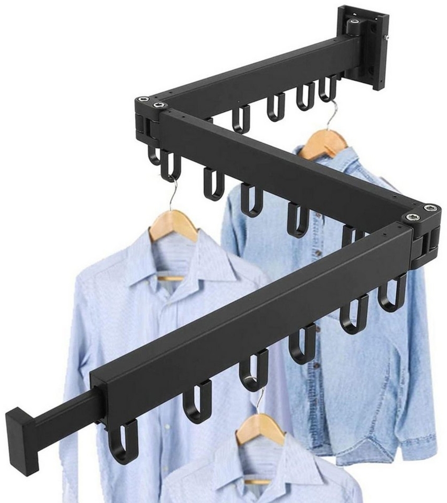 ZEUOPQ Kleiderständer Wäscheständer Einziehbar und faltbarer Kleiderstnder Kleiderstange, (Aus Aluminium, langlebig, 1 St), 360° drehbar und 180° faltbar Bild 1