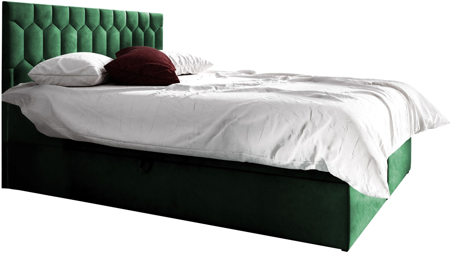 Boxspringbett 'Paremo M24', grün, 160 x 200 cm Bild 1