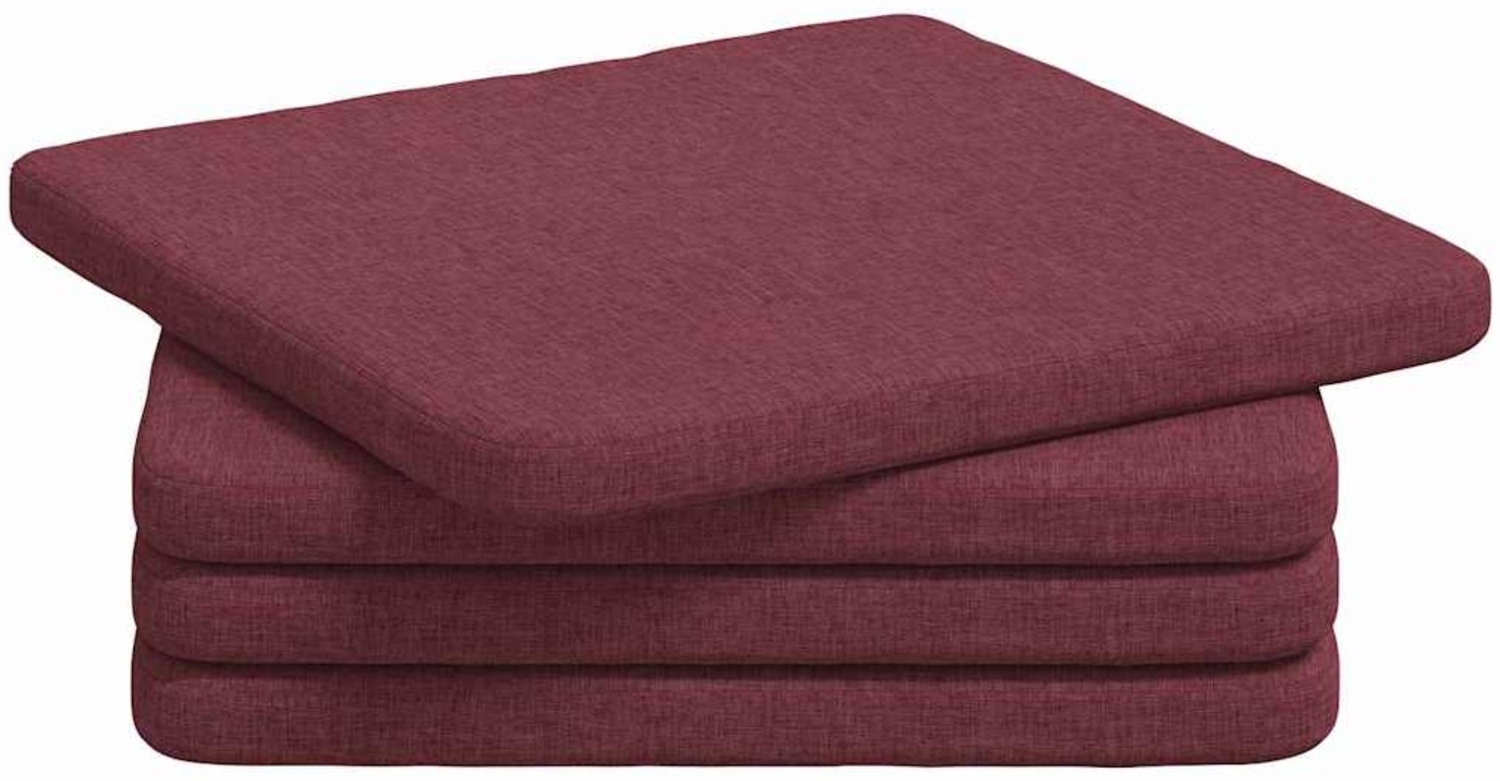 vidaXL Sitzkissen 4 pcs Weinrot 40 x 40 x 3 cm Stoff 42015192 Bild 1