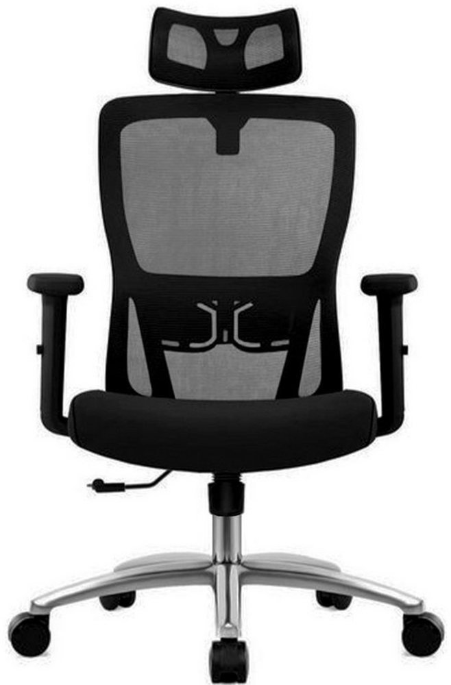 Durrafy Bürostuhl Ergonomischer,Mesh Schreibtischstuhl,Chefsessel (höhenverstellbar und neigbar 120°,Drehstuhl verstellbar), 150KG,Schwarz Bild 1