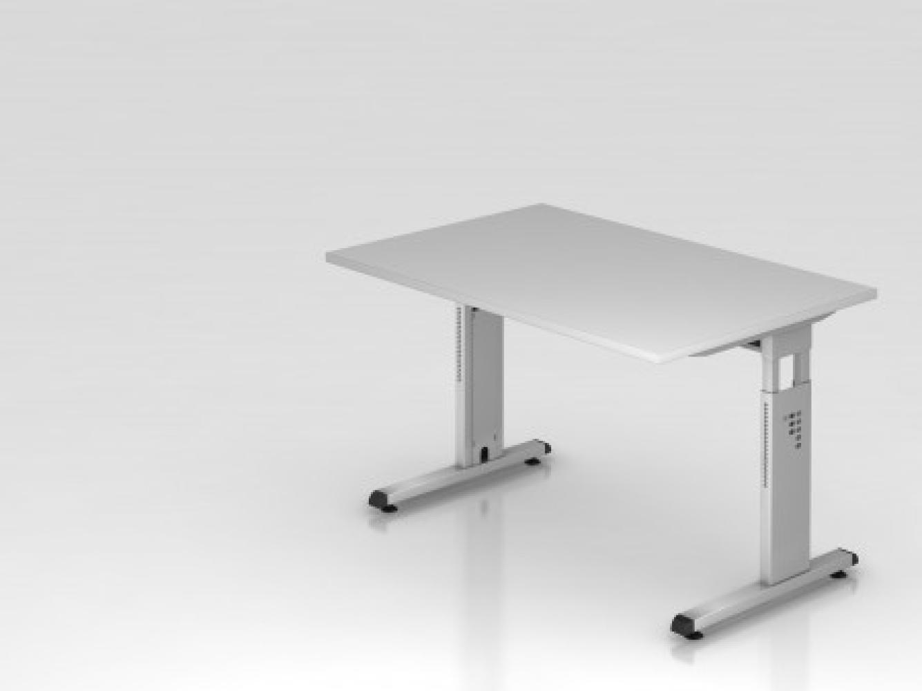 Schreibtisch OS12 C-Fuß 120x80 cm Grau Gestellfarbe: Silber Bild 1