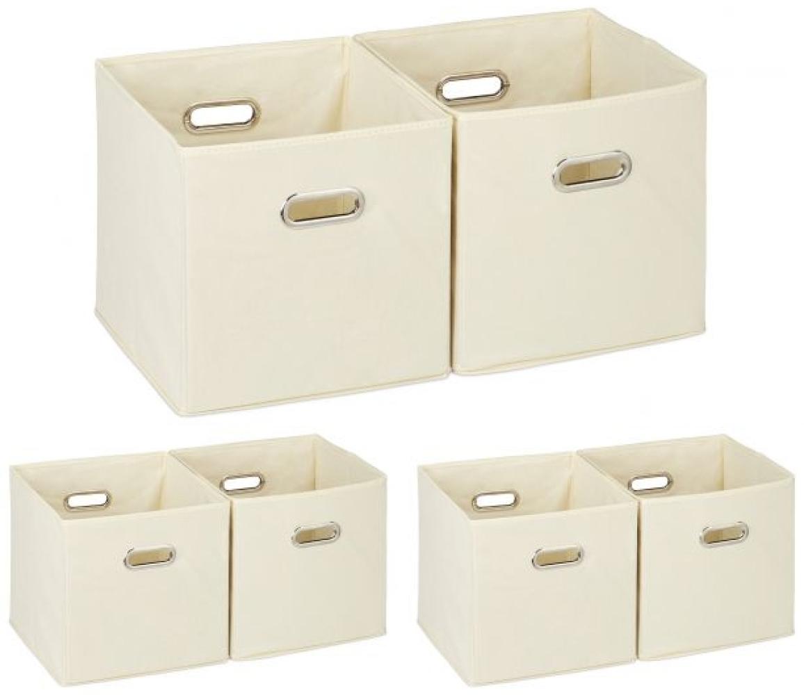 6 x Aufbewahrungsbox Stoff beige 10031287 Bild 1