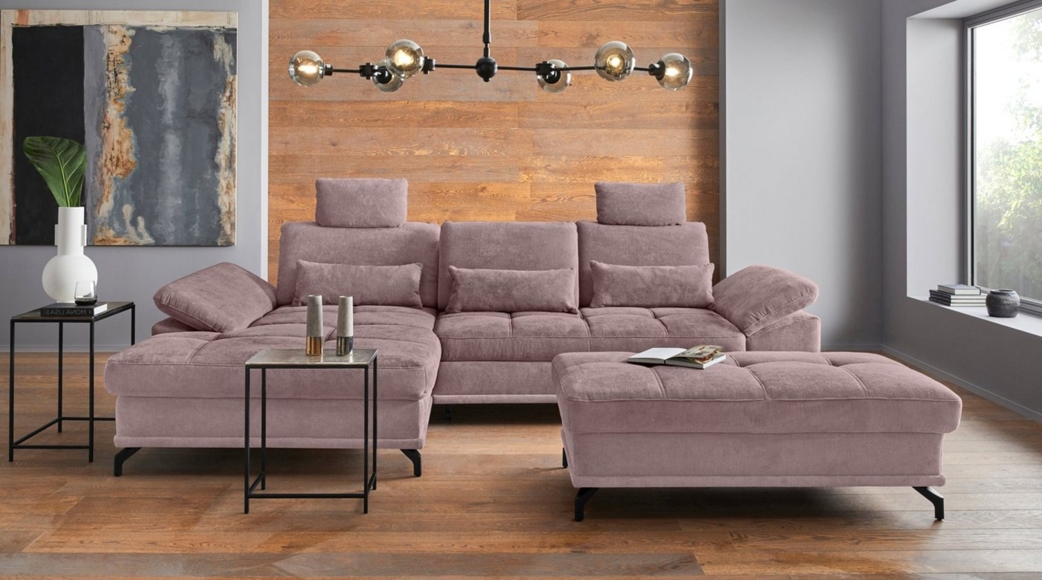 Places of Style Ecksofa Costello L-Form, mit Sitztiefenverstellung, Armteilverstellung und, 3 Nierenkissen, optional Bettfunktion und Bettkasten Bild 1