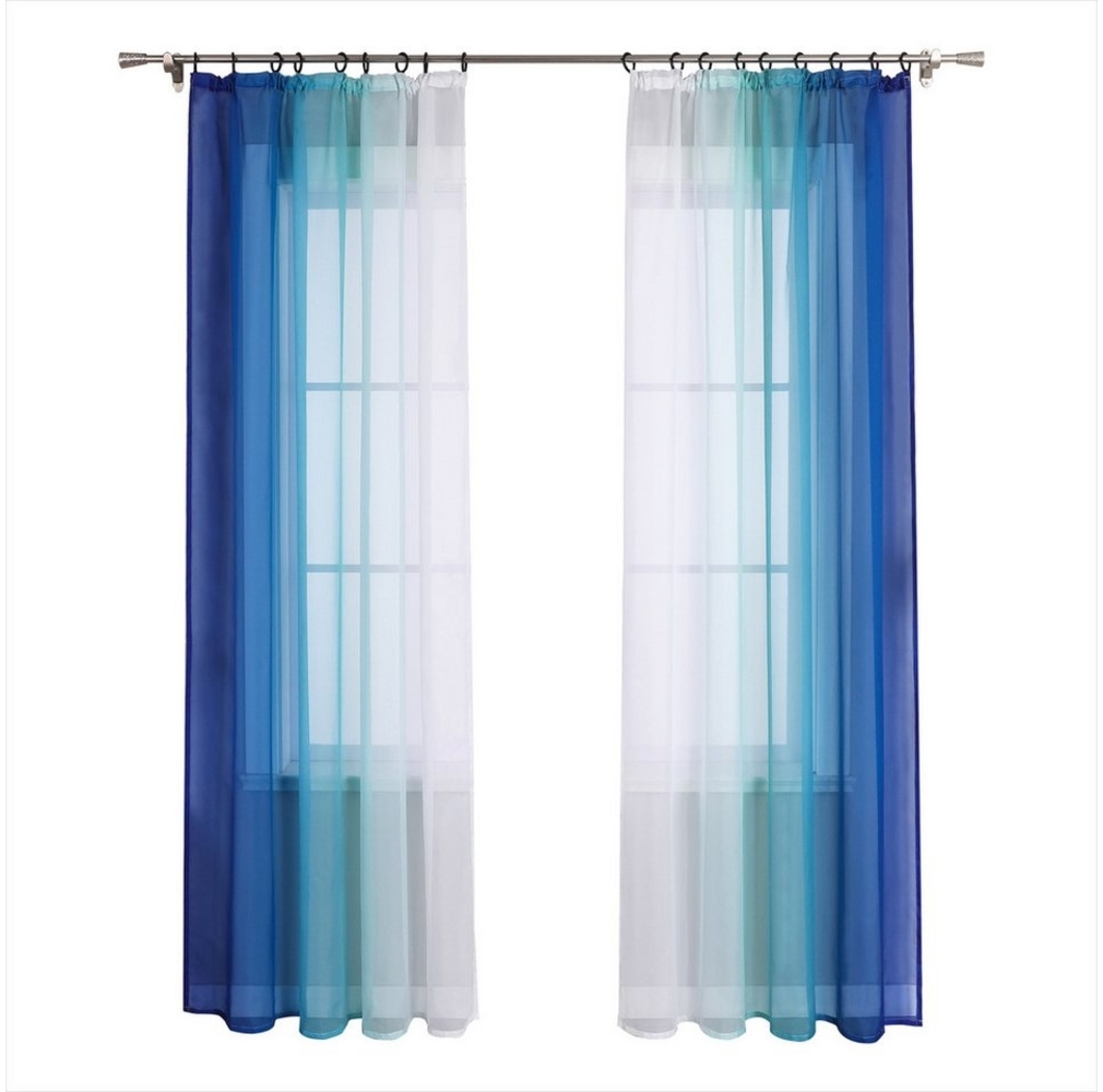 Joyswahl Gardine Minimalismus, Kräuselband (2 St), transparent, Farbverlauf Voile Vorhänge DekoSchals Bild 1