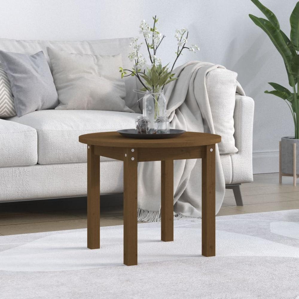 vidaXL Couchtisch Honigbraun Ø 55x45 cm Massivholz Kiefer 822330 Bild 1