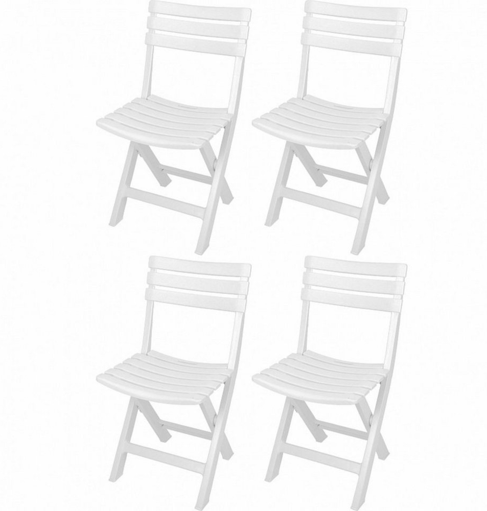 Progarden Klappstuhl Balkonstuhl Gartenstuhl Campingstuhl Stuhl 78x44x42cm Weiß (Set, 4 St), UV-Beständig, Robust, Wetterfest, Made in Italy, Hochwertig Bild 1