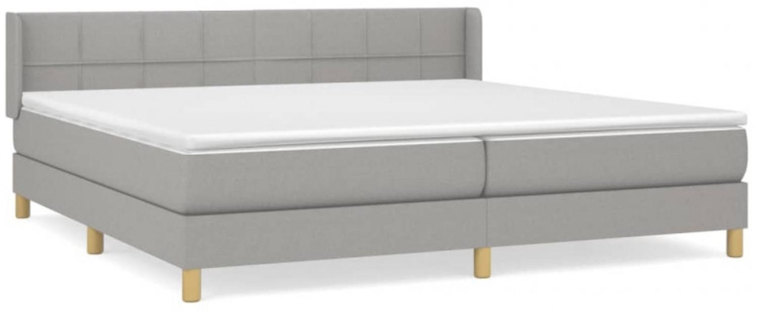 Boxspringbett mit Matratze Stoff Hellgrau 200 x 200 cm, Härtegrad: H2 [3130297] Bild 1