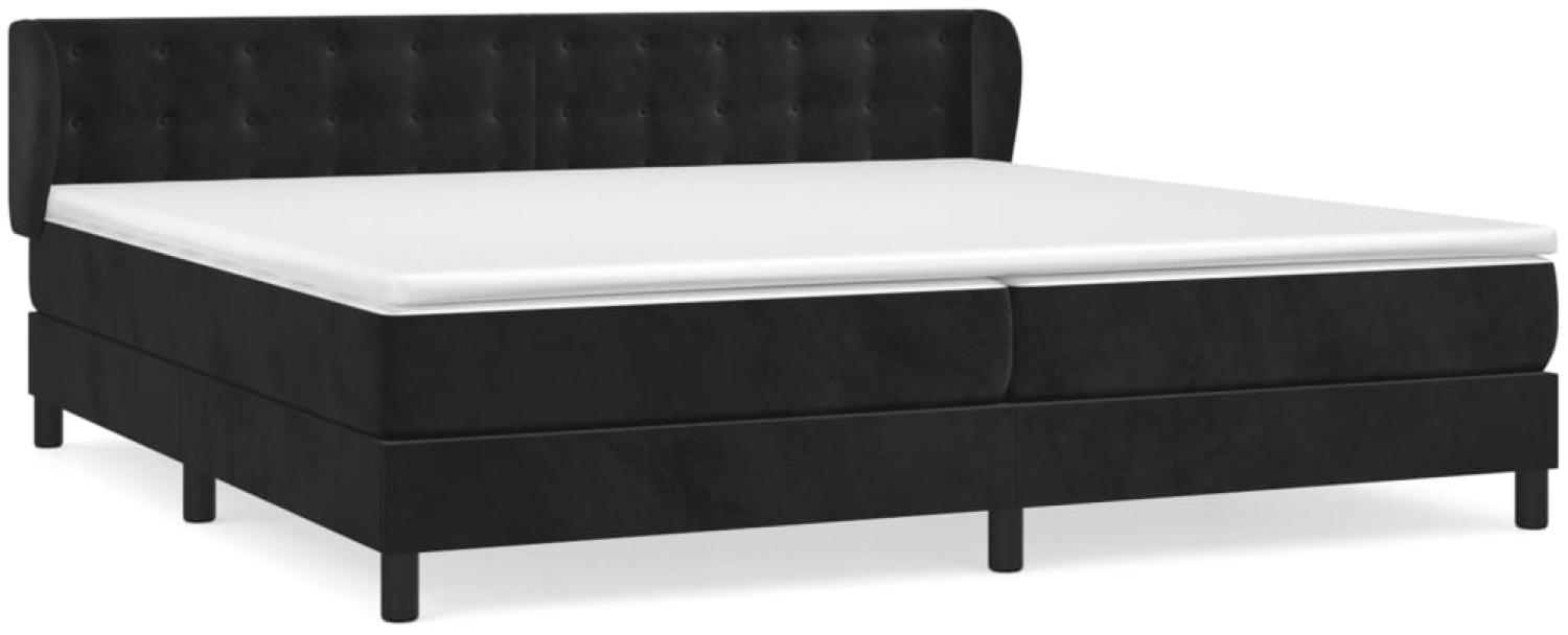 Doppelbett, Polsterbett mit Matratze Samt Schwarz 200x200 cm Bild 1