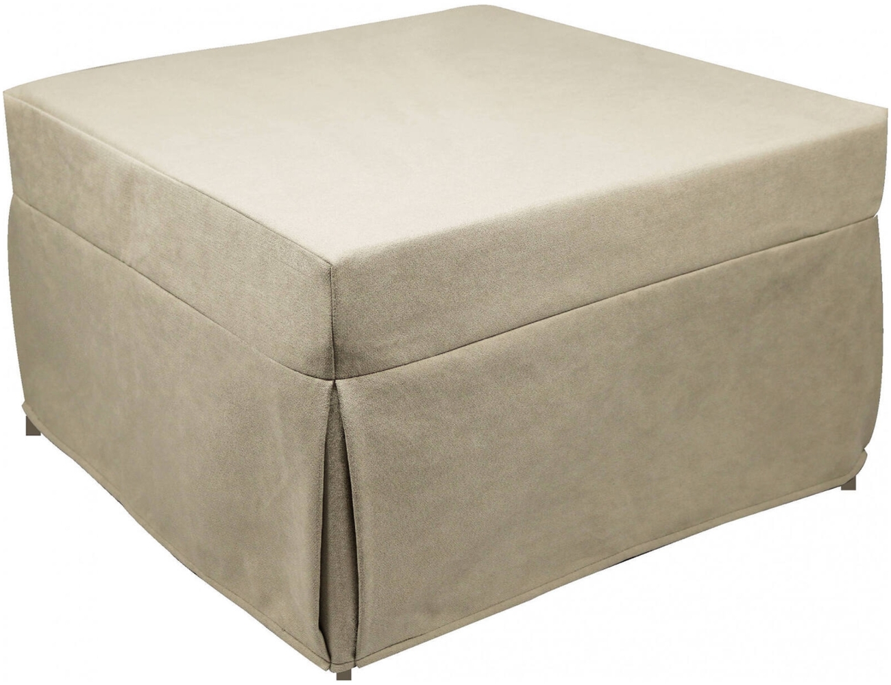 Dmora Pouf Arno, Mehrzwecksessel, Sitzsack, Hockerhocker, Made in Italy, 78x78 h45 cm, Beige Bild 1