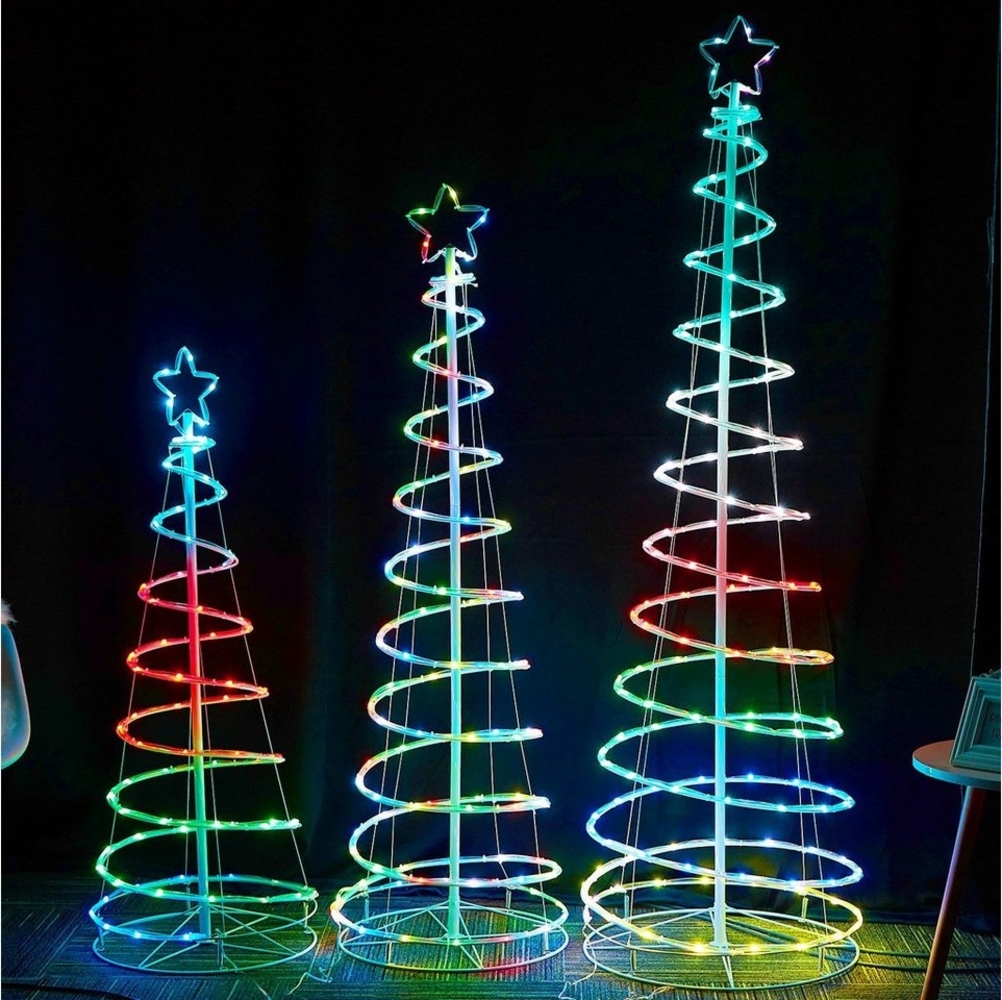 Rosnek Künstlicher Weihnachtsbaum faltbar, RGB, 8 Modi, Timer, für Wohnzimmer Weihnachtsdeko, LED-Spiralbaumleuchte Bild 1