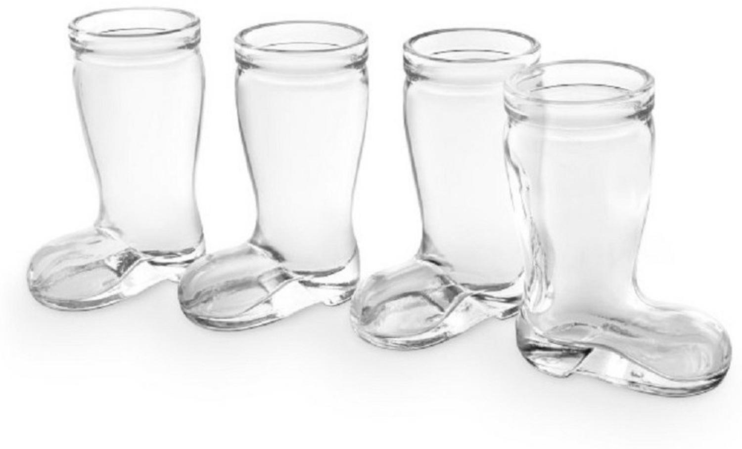 Winkee Schnapsglas Mini Boots 4er Set, Glas, Stiefel-Form, ca. 6 x 4 x 8 cm / 5 cl (je Schnapsglas) Bild 1