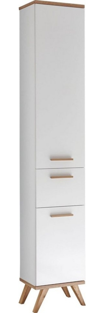 Saphir Hochschrank Quickset Badschrank 35,5 cm breit, 2 Türen, 1 Schublade Badezimmer-Hochschrank inkl. Türdämpfer, Holzgriffe Bild 1