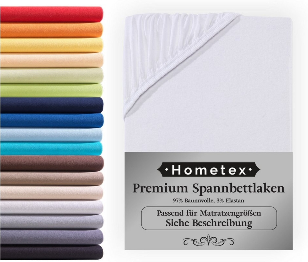 Hometex Premium Textiles Spannbettlaken Premium Boxspringbett Spannbetttuch 190g/m2, Gummizug: Rundumgummizug, ideal für Wasserbett und Boxspringbett, Extra dicker Stoff Bild 1