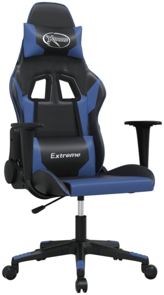 vidaXL Gaming-Stuhl mit Massagefunktion Schwarz und Blau Kunstleder 345445 Bild 1