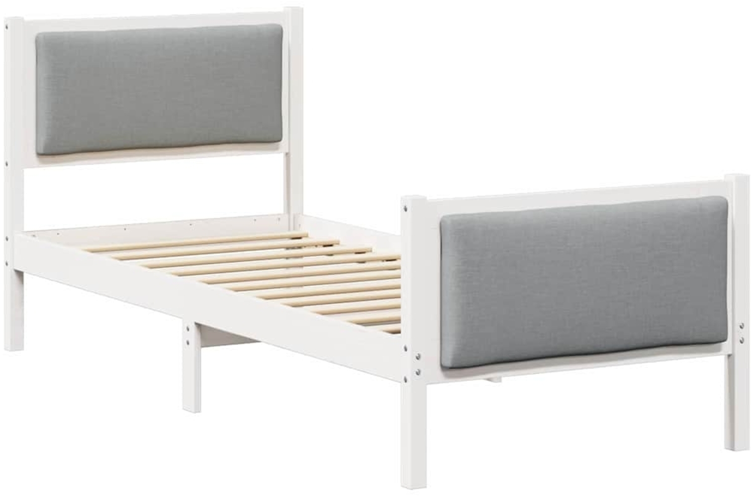 vidaXL Bettrahmen mit Kopfteil Hellgrau 75 x 190 cm Stoff 878373 Bild 1