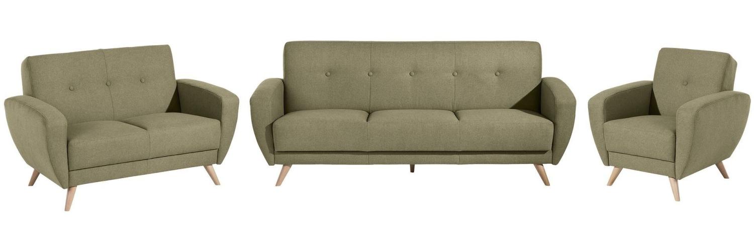 Sofa 2-Sitzer Karen Bezug Samtvelours (mit Clean-Abo Ausrüstung) Buche natur / oliv 21852 Bild 1