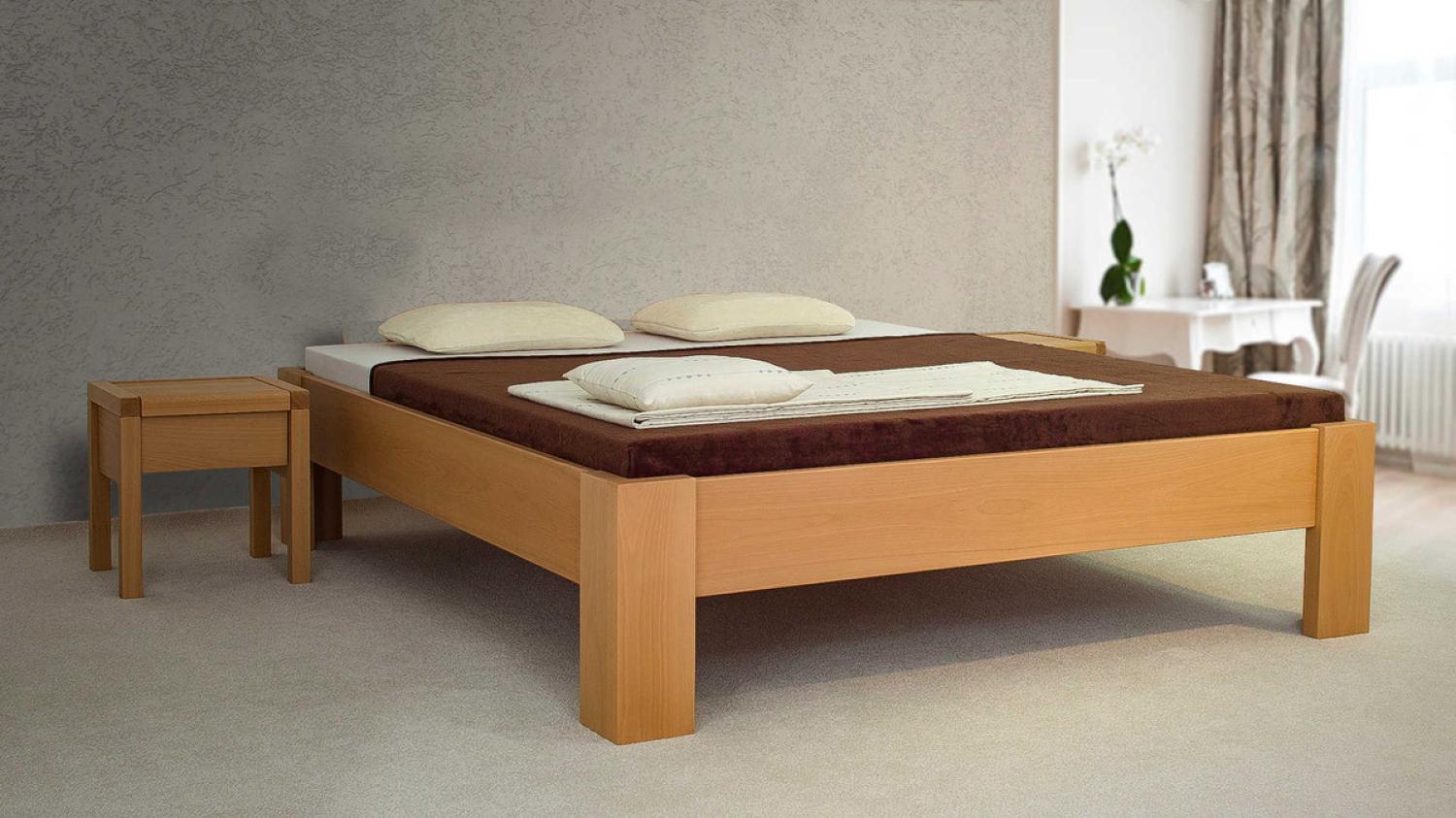 Einzelbett Claudia 140x200 Metallfrei Buche ohne Kopfteil Bild 1