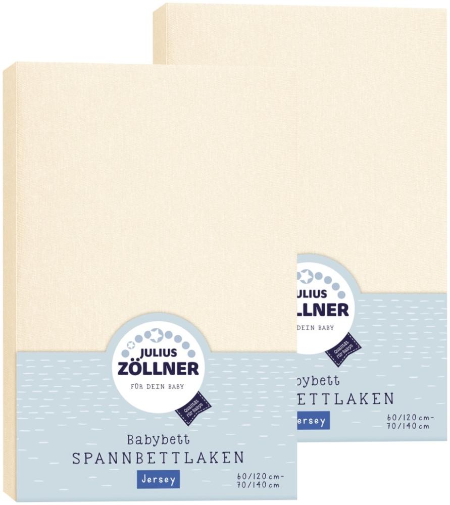 Julius Zöllner Spannbetttuch Jersey 70x140 / 60x120 Ecru Doppelpack Bild 1