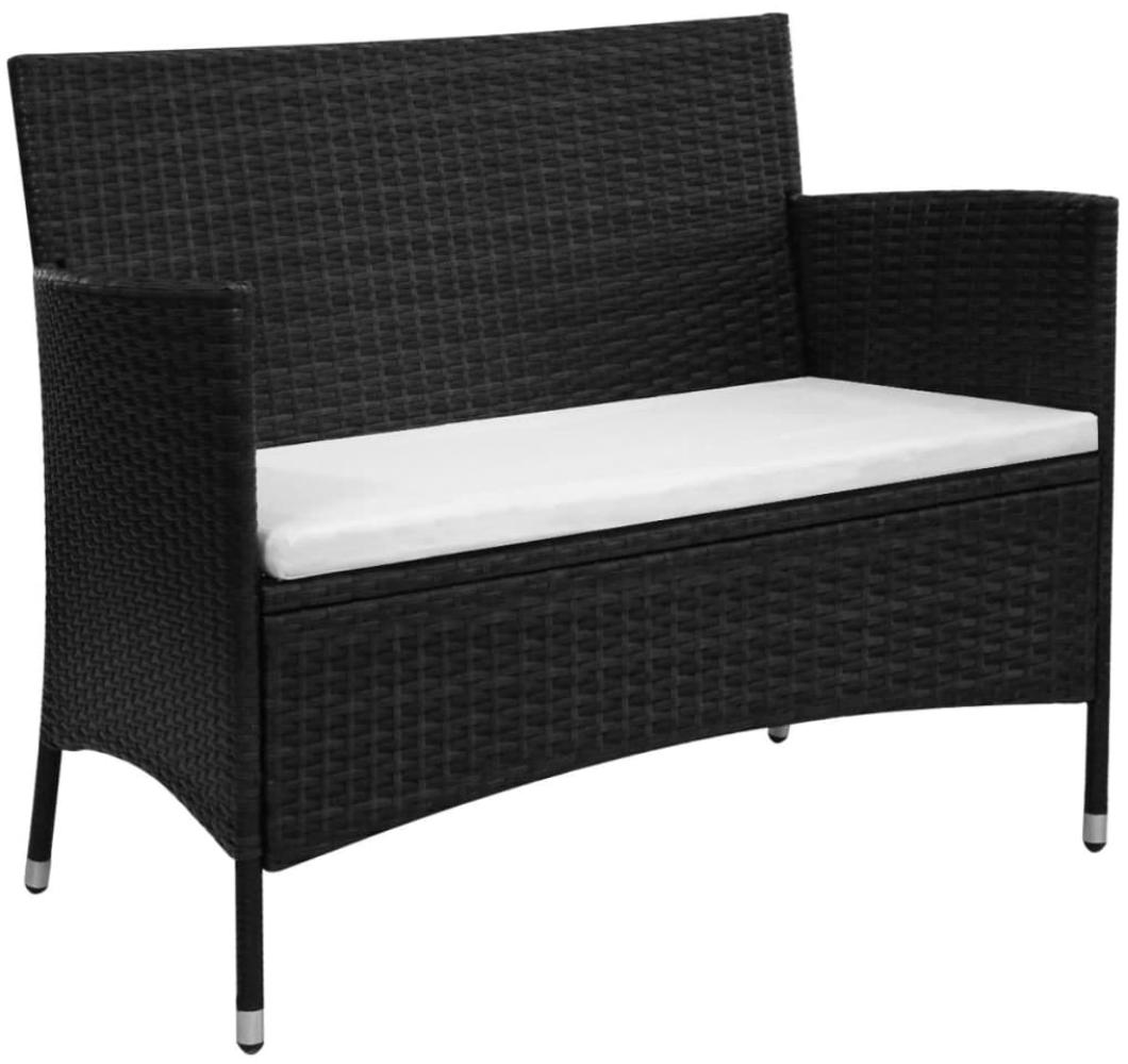 vidaXL Gartenbank 90 cm Poly Rattan Schwarz 42582 Bild 1