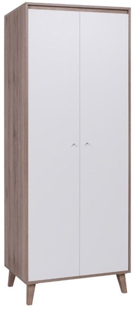 Schrank Mehrzweckschrank KALMAR 80x205 cm Sanremo / Weiß Bild 1