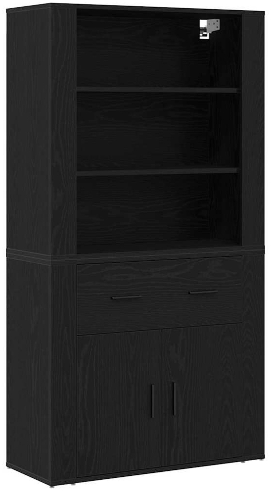 vidaXL Hochboard Schwarz Eichen-Optik 80 x 33 x 150 cm Holzwerkstoff 3333080 Bild 1
