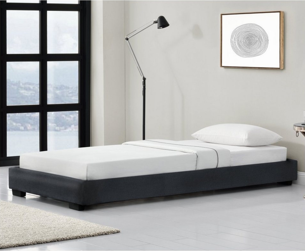 Kunstlederbett Masari 90x200 cm mit Lattenrost Schwarz Corium Bild 1
