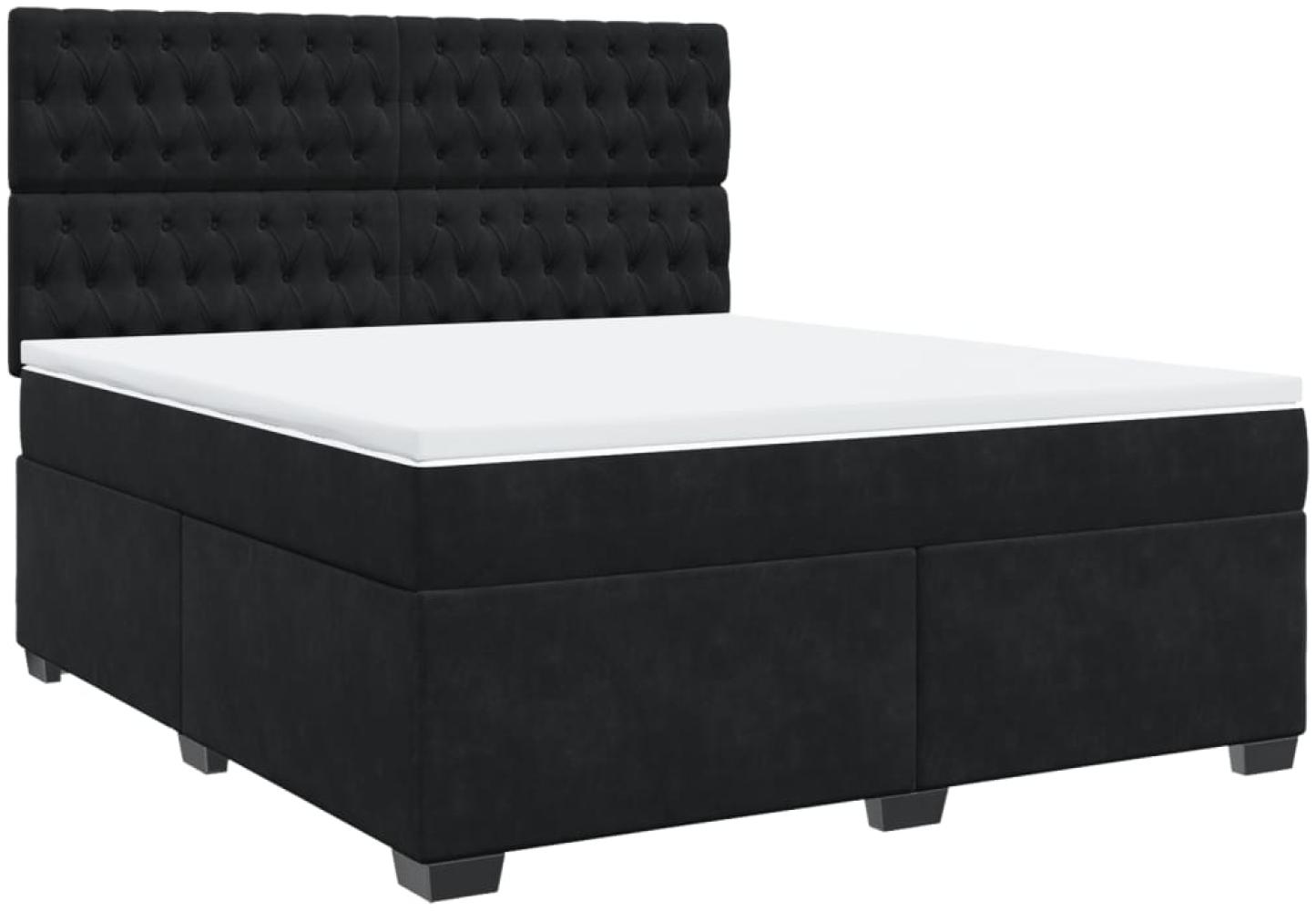 vidaXL Boxspringbett mit Matratze Schwarz 180x200 cm Samt 3290986 Bild 1