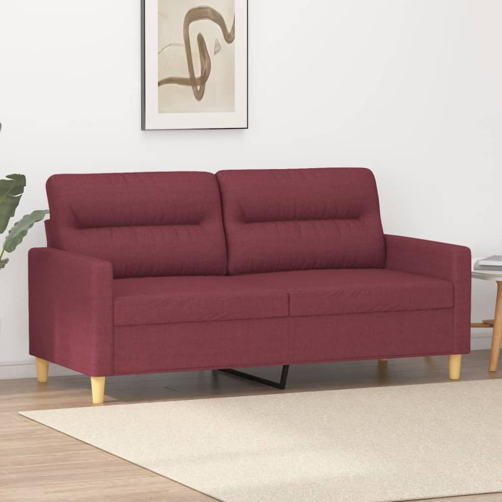 vidaXL 2-Sitzer-Sofa Weinrot 140 cm Stoff 359241 Bild 1