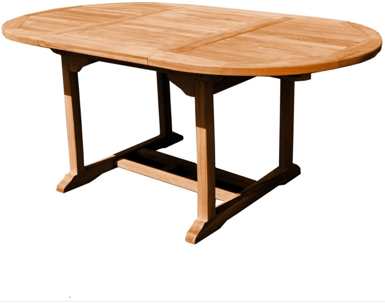 Esstisch ausziehbar Mantua Teak Massivholz - Breite: 100 cm - Länge: 200 bis 300 cm Bild 1